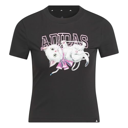 adidas W CO CAT CRO T Kadın Grafik Baskılı Tişört (Kısa Kollu), XS