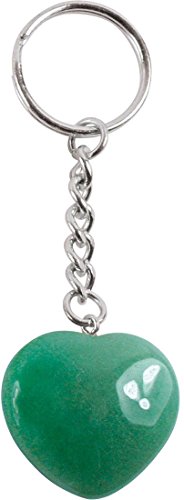Preisvergleich Produktbild Schlüsselanhänger Aventurin Herz, 3 cm, Edelstein Schlüsselring grün