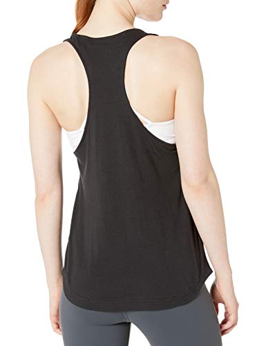 adidas Women\'s Essentials Linear Loose Tank Top, Black/White, Medium