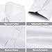 BEILU Stretch Mens Slim Fit Dress Shirts Formal Long Sleeve Button Down Shirts White Medium