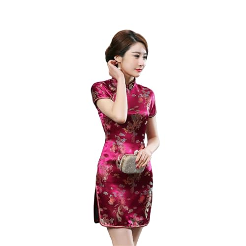 Cheongsam rouge femme Dragon & Phoenix pour vos spectacles