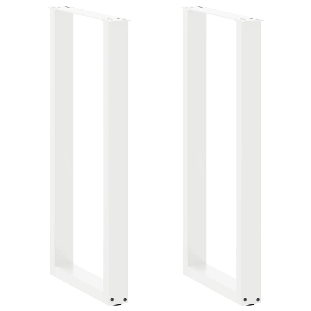 SXZenSpace U-Shaped Bar Table Legs Set of 2 White 40 x 100–101 cm Powder Coated Steel Adjustable Kitchen Breakfast Modern Design for Home Office Bistro