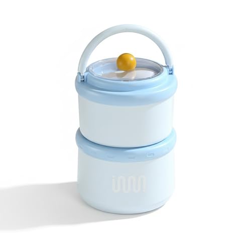 Image of House of Quirk 2 Layer 304 Stainless Steel Lunch Box | Portable Leak-Proof Food Storage Container for Office, School & Travel (Blue)
