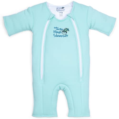 Image of Merlin's Magic Sleepsuit - Baby Transition Swaddle & Sleep Sack - 100% Cotton - Soothing Sea (6-9 Months)