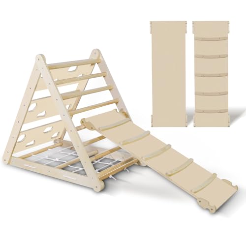 CCLIFE Kletterdreiecke mit Rutsche nach ab 1 Jahr Pikler 5 in 1 Art Holz Indoor...