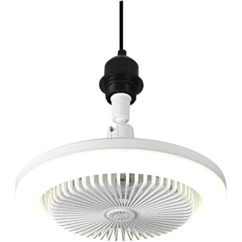 Hobaca Ventilador de Techo con LED Regulable 30W, E27 Lampara y control remoto, 3 Velocidades, Ventilador Moderno Silencioso para Dormitorio