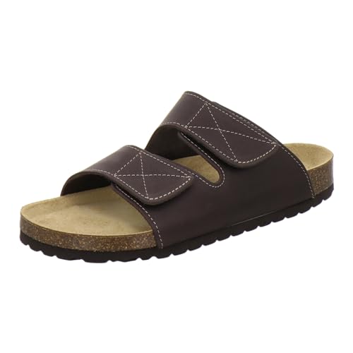 AFS-Schuhe 3108 Schlappen Herren aus Leder mit Fußbett Sommer, Made in Germany (43 EU, mocca)
