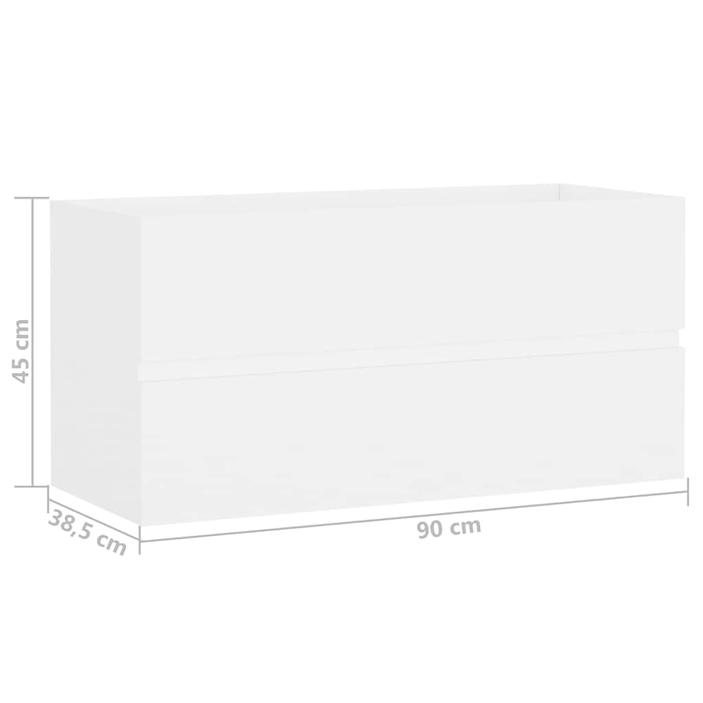 Lavabo 90x38,5x45 cm Madera mecanizada Blanco