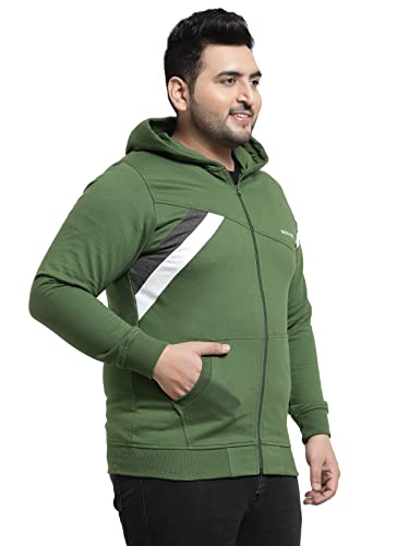 Image of Kalt Men Full Sleeves Zipper Fleece Striped Hoodie