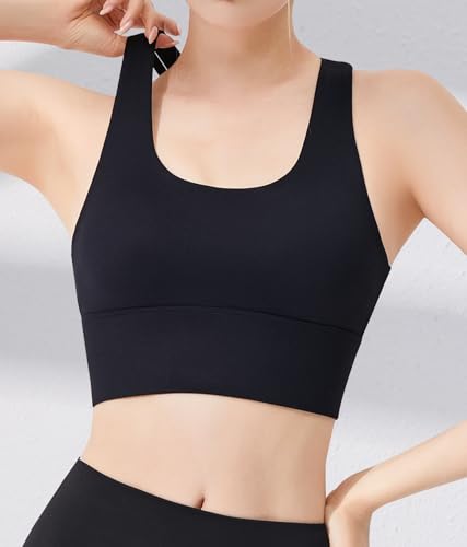 Sports Bras for Women, Criss-Cross Back, Adjustable Wire-Free Medium Support Workout Bra with Removable Cups4