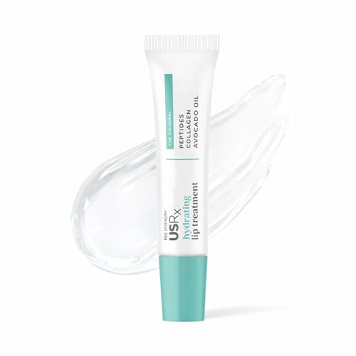 Urban Skin Rx® Pro Strength Hydrating Collagen & Peptides Daily Lip Treatment, Non-Sticky, Ultra-Moisturizing Balm, Smooths, Softens & Plumps Dry & Chapped Lips, Clear, 0.31 Oz (Packaging May Vary)