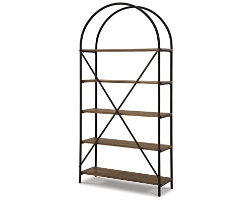 Signature Design By Ashley Galtbury Mixed Media Modern 5 Shelf Bookcase, Brown & Black #TOP3