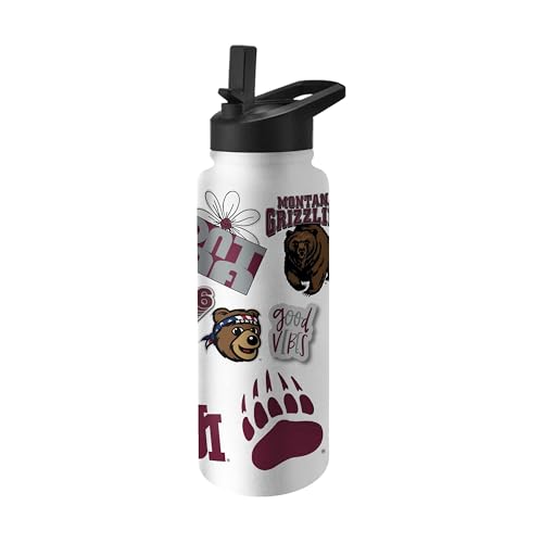 Image of Logo Brands NCAA Native 34 oz Quencher Water Bottle - | Local Icons Design | Double-Wall Insulated| Leak-Proof Lid & Built-In Straw