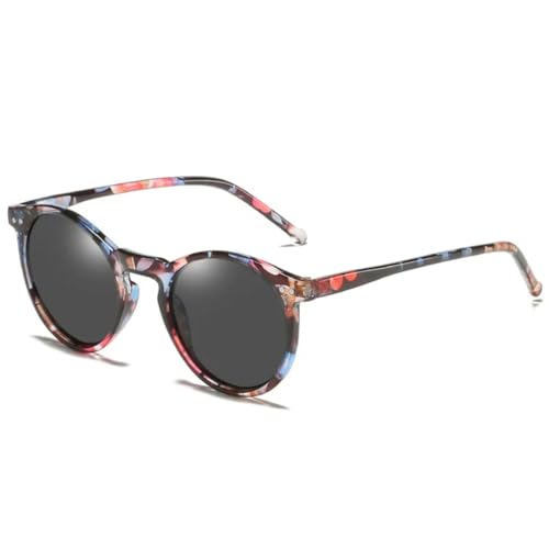 Lunettes de soleil polarisées TAC femme monture rétro transparente anti UV400 modèle 8151-C6