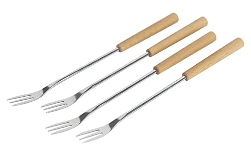 KUHN RIKON Lot de 4 fourchettes à fondue au fromage en bois de hêtre