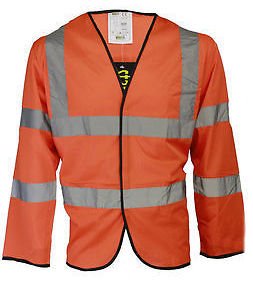 ORIGINMENSWEAR HEREN WERKWEAR VEILIGHEID HI VIS VIZ Lange MOUW REFLECTERENDE TAILCOAT VEST JAS