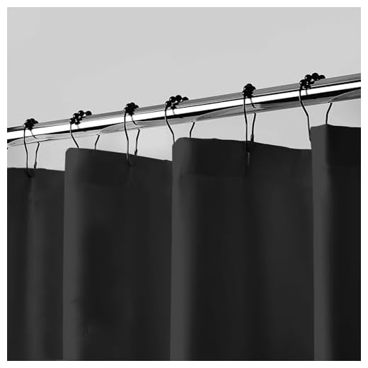 XXMOTP Black Fabric Shower Curtain Liner, Hotel Quality Waterproof Soft Cloth Shower Liner with 12 Rust Resistant Grommets and 3 Magnets, Shower Curtains for Bathroom 72" x 72"