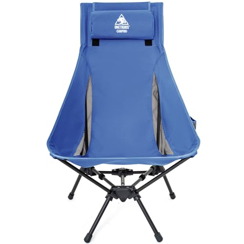 Image of ONETIGRIS Tigerblade High Back Camping Chair with Pillow Design, Comfortable Widened Seat Folding Chair