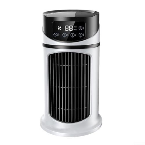 Sawhamale Ventilador de torre portátil USB para aire acondicionado, sin aspas, ventilador eléctrico de bajo consumo con humidificador integrado, 6 velocidades, flujo ajustable, construcción ABS