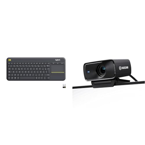 Logitech K400 Plus clavier azerty sans fil et Elgato Facecam MK.2 webcam usb haute résolution