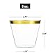 Munfix Small Gold Plastic Cups 5 oz 100 Pack Clear Plastic Cups Gold Rimmed Plastic Cups Fancy Disposable Cups Elegant Wedding Party Cups with Gold Rim