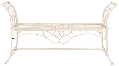 Safavieh PAT5016A Collection Arona Antique White Wrought Iron 51" Outdoor