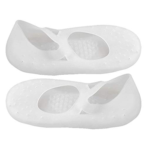 Happyyami 1 par de meias de gel de silicone hidratante, meias de praia respiráveis para mulheres (ta