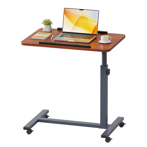 Furist Overbed Bedside Table with Wheels Medical Hospital Bed Table Computer Stand for Bed Side Rolling Tray for Hospital and Home Use