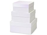 Nested Gift Boxes with Lids, Pearl White, Set/3