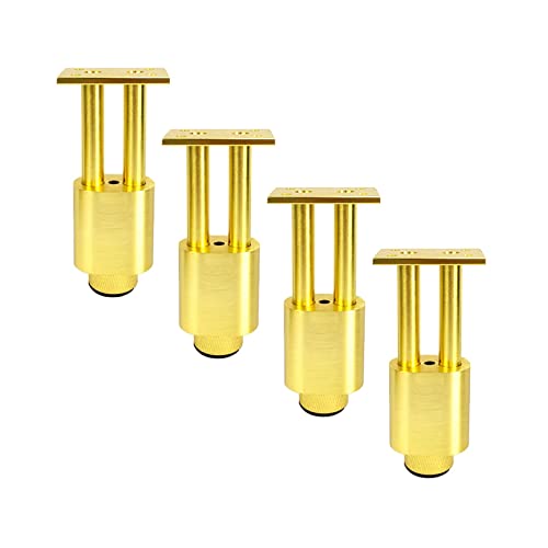 SFNIOKFG Patas de metal para muebles, patas de aluminio, patas de mesa, marco de mesa, patas de doble soporte, para oficina, mesa, bar, escritorio, baño, gabinete, patas doradas, 4 piezas (12 cm)