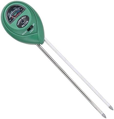 3 in 1 Soil Moisture Sensor Meter, Soil pH meter Water Monitor Hydrometer and Sunlight Sensor, Plant Moisture Meter for Gardening Farming Indoor Outdoor Use, No Batteries Required