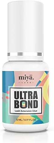 MIYA LASH Ultra Bond Eyelash Extension Glue | Professional Use | 8 Weeks Retention | 1-2 Sec Dry Time | Volume & Classic Individual Lash Adhesive | Super Strong Bond Lash Extension Glue 5ml Salon Use