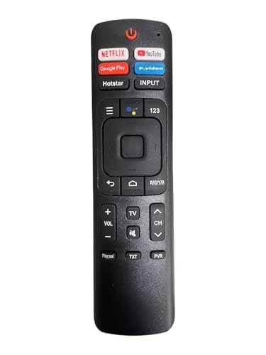 Image of Control Compatible for Remote Compatible with VU LED Smart TV 4k Without Voice Command with Netflix & P-Video hot Keys (Please Match The Image with Your Old Remote).