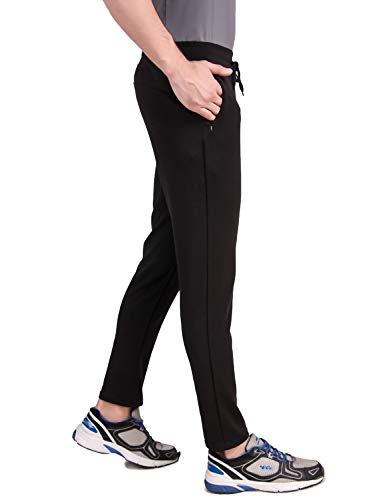 Image of FITINC Athleisure Track Pants for Men| Lycra Slim Fit Mens Dryfit Track Pant with Concealed Zipper Pockets | Quick Dry Pant Style Lower for Men for Home & Workout