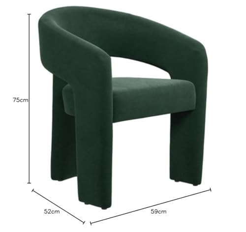 Chaise de salle à manger moderne Alba velours vert forêt d'appoint - 4
