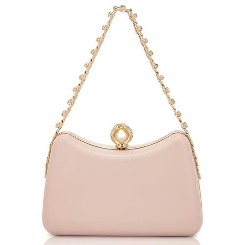 Sac à main pour femme avec perles florales et poignée en cristal pour robe de mariage
