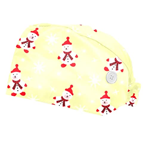 Chapeaux de travail bonhomme de neige flocons - Casquettes bouffantes respirantes