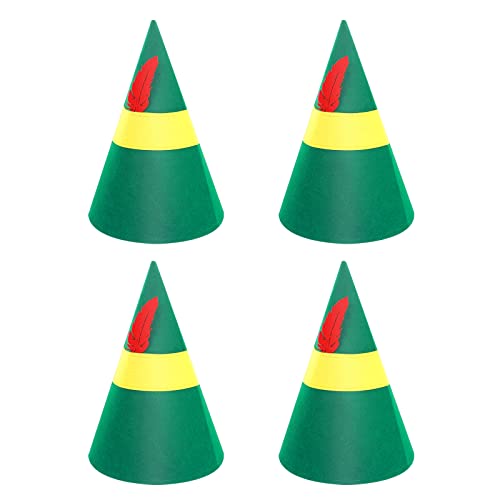 4 Pièces Bonnet Lutin Noël Chapeaux d'Elfe Accessoires de Costume Bonnet d'Elfe Chapeau Noel Vacances de Noël Costumes de Fête Halloween pour Adultes Adolescents Cadeaux