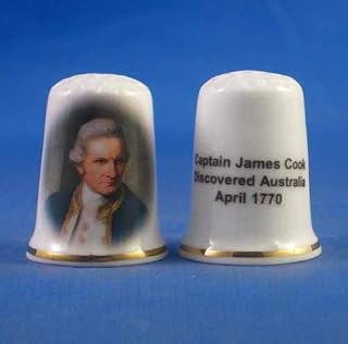 Porcelain China Collectable Thimble - Captain James Cook