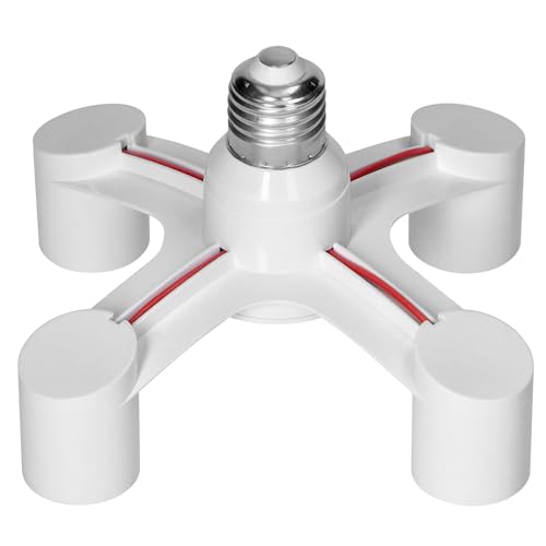 Miratic Adaptador para Fuente de Luz - Portalamparas E27 Techo - Casquillo Bombilla Compatible con Varias Bombillas y Lámparas (4xE27)
