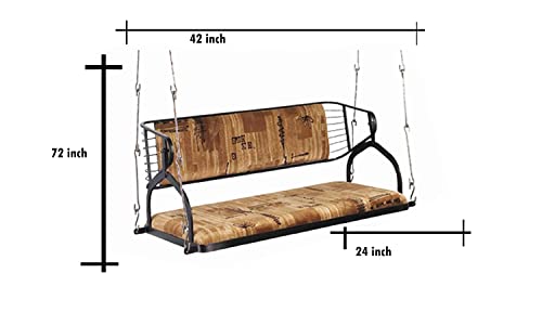 Image of s k modern art Two Seater Swing | Jhula for Adults with Reversible Back Cushion for Home /Patio (Without Stand, Black)