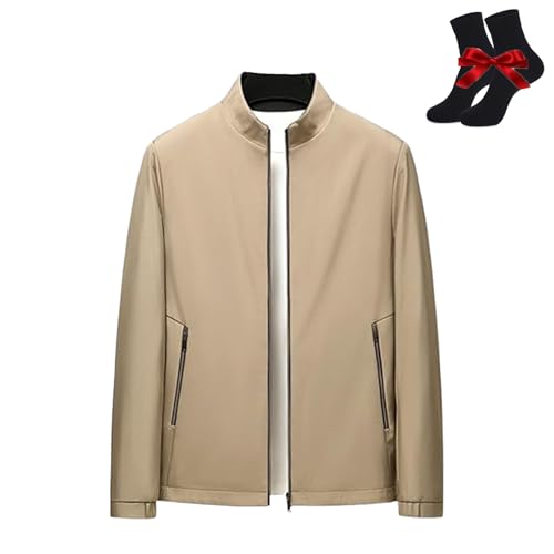 Aviationp Men's Standing Collar Zipper Casual Jacket, Mens Bomber Jacket, Chaqueta Para Hombre, 4 Pockets, Windproof