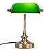 FIRVRE Lampe de Bureau Banquiers en Verre Vert Traditionnel Européen Classique Finition Bronze G9 Base Plug in Lampe de Table Vintage pour Bureau Bibliothèque Salle d'étude Chambre(vert-1)
