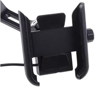 Meenu Arts Wateproof Metal Bike Mobile Holder Mount with Charger (Mirror Fitting) Compitable for Suzuki Gixxer