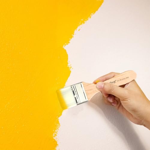 12 Breit Flachpinsel Set Acryl Pinsel Set, Aquarell Pinsel Acrylfarbe, Künstlerpinsel, Ölfarben Pinsel Set mit Holzgriffe, Malpinsel Set für Ölgemälde Malen Acrylmalerei Pinselset, 12 Größen