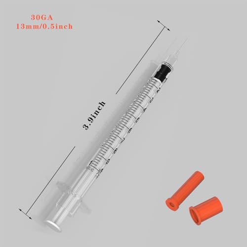 30 Gauge 5/16 inch Needle, 1ml Disposable Lab Dispensing Supplies,Individual Wrapped, 30Pack