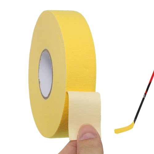 Cimown Schlägertape Eishockey,Eishockeyband,Hockeyschlägerband,Hockey Tape,Gebrauch，Für Tischtennis, Badminton und Tennisschläger（Farbe Gelb, 25 mm*25m）