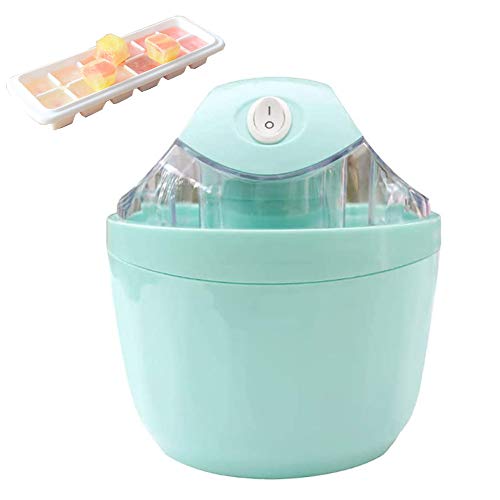 LTLCLZ Sorbetière Portable 500ML Machine À Crème Glacée Automatique pour Le Bricolage À La Maison, avec Bacs À Glaçons,Fabrication De Délicieux Sorbet Au Yaourt Glacé,Vert