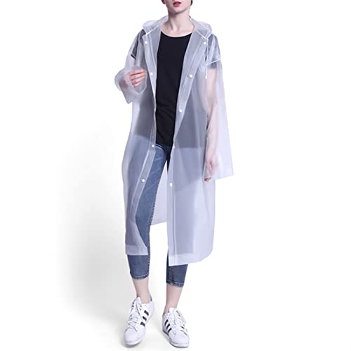 EGGPOD Impermeabile moda uomo donna giacca impermeabile impermeabile impermeabile adulto EVA con cappuccio cappotto antipioggia poncho impermeabile poncho impermeabile (taglia: bianco)