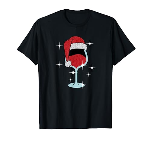 Verre à vin de Noël, vin, fête de Noël, Noël T-Shirt